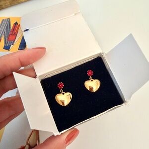 Vintage Avon‎ Birthstone July Heart Drop Earrings